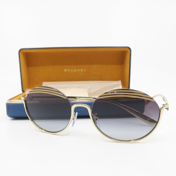 Bvlgari 6119 278/8G 54mm Round Semi Rimless Gold, New Women's Sunglasses.